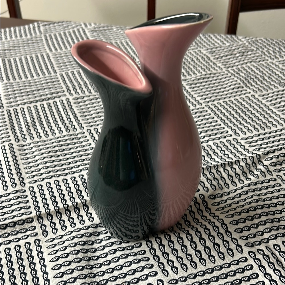 Pink and Gray Asymmetrical Ceramic Vase